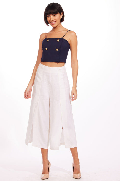 Ponte Trench Blouse - Navy